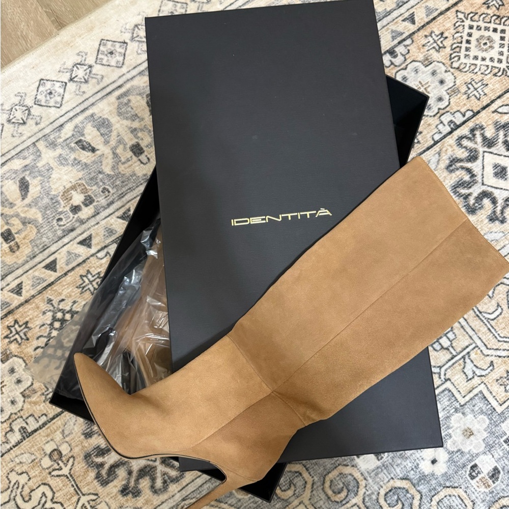 Identita Tan Suede Over-the-Knee Boots size 39